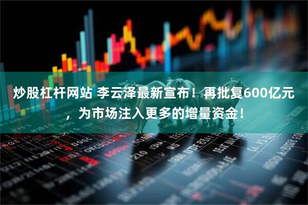炒股杠杆网站 李云泽最新宣布！再批复600亿元，为市场注入更多的增量资金！