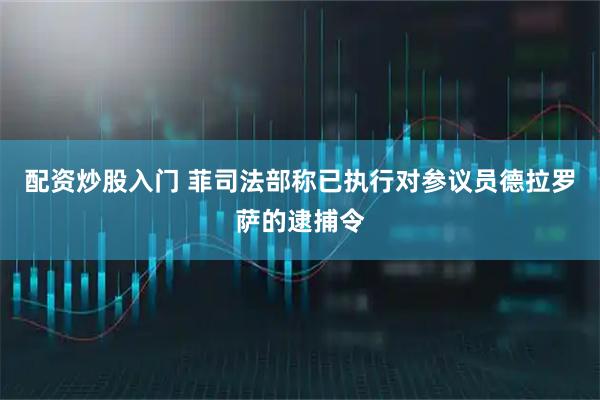 配资炒股入门 菲司法部称已执行对参议员德拉罗萨的逮捕令